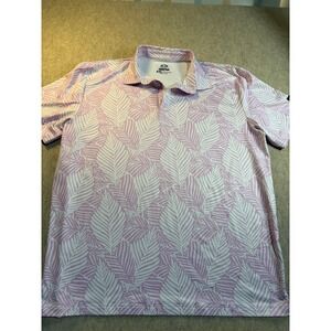 Lot of 2 Kaipar Mens XXL Polo Shirts Sugar Skull Pink Palm Leaf Performance Golf